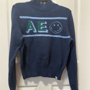American Eagle smiley mock-neck sweater